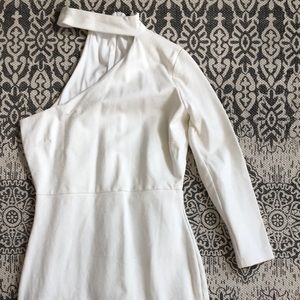 Lulu’s white one sleeve cut out dress